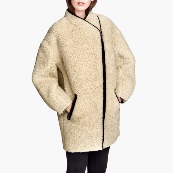 Hm Beige Faux Shearling Teddy Sheepskin 